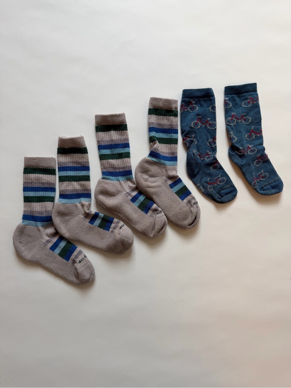 3 pairs kids wool hiking socks 2 REI Long Valley 1 Icebreaker Ultralight Cushion